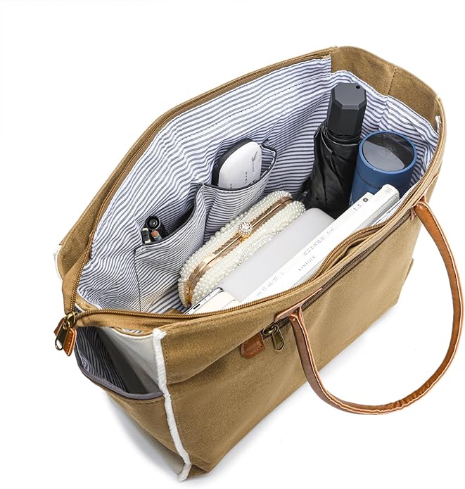 Lamyba Sel De Mer Canvas HandBag Upcycled Canvas Leather Tote Bag