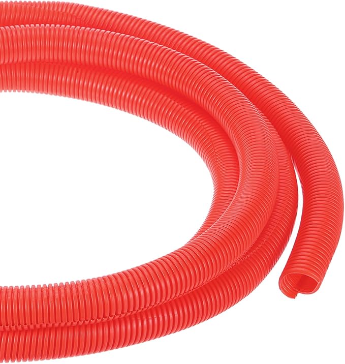 DMiotech 10ft Wire Loom Split Tubing 3/4 Inch(19 Mm) ID, Cord Protectors from Pet Flexible Conduit Cable Management for Office, Home, Garden, Red