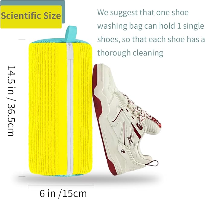 Shoe Washing Machine Bag Laundry Shoe Bag for Washer and Dryer Reusable 2pc Shoe Cleaning Bags for Sneakers 360 Deep Cleaning for All Shoes Types with Invisible Zipper