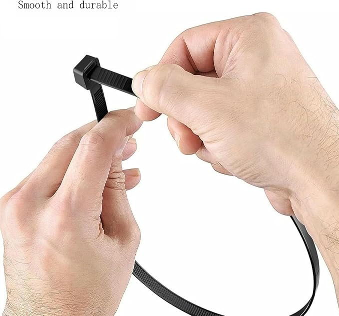 Zip Ties 16 Inch Black Cable Ties Wraps 100 Pcs with 60 Pounds tensile | UV Resistant Weatherproof Cable Ties for Outdoor Use by WANGFA