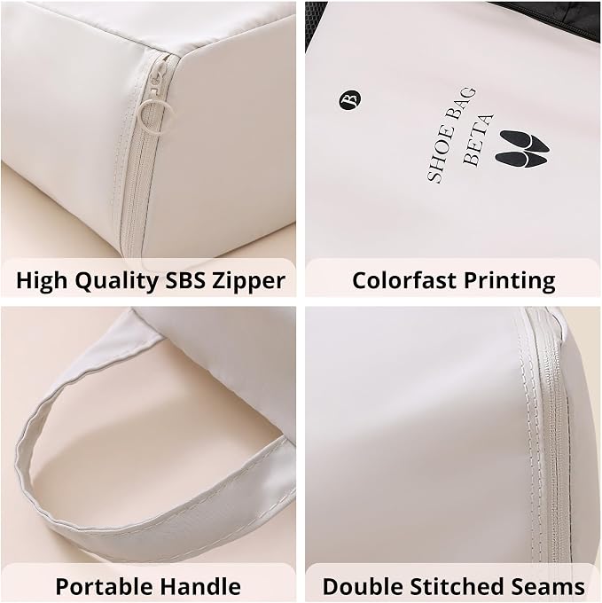 tianzong Shoe Bags for Travel, Waterproof Shoe Storage Organizer with Zipper for Men and Women (1 Pack, Grey)