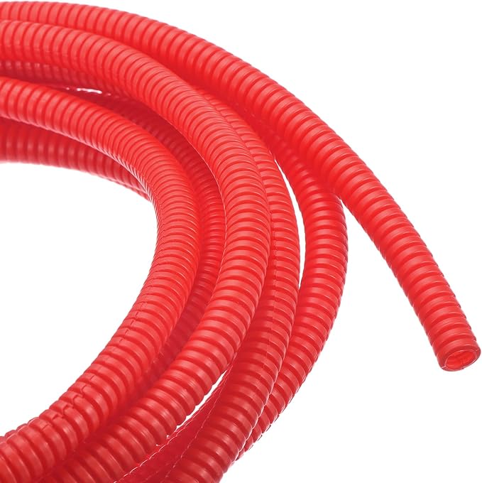 DMiotech 20ft Wire Loom Split Tubing 1/4 Inch(6.5 Mm) ID, Cord Protectors from Pet Flexible Conduit Cable Management for Office, Home, Garden, Red