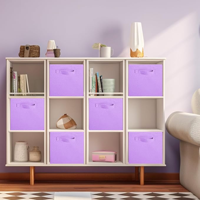 ShellKingdom Storage Bins, Foldable Fabric Storage Cubes And Cloth Organizer Drawer For Closet And Toys, 2 Pack (Lavender)