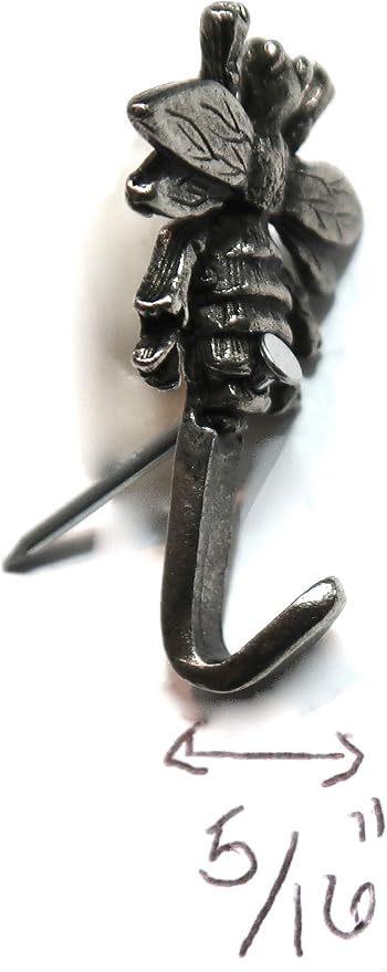 Mini Metal Bumble Bee Hooks, Set of 3, Gold Finish