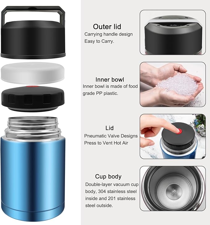 35oz Insulated Lunch Container Leak Proof Vacuum Thermal Flask