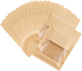 100PCS Resealable Kraft Paper Packaging Bags with Clear Window, Food Grade Heat Sealed Zipper Pouches for Coffee, Tea, Nuts, Snacks, Cookies (Kraft, 7 * 9CM/2.8"*3.5"-100PCS)