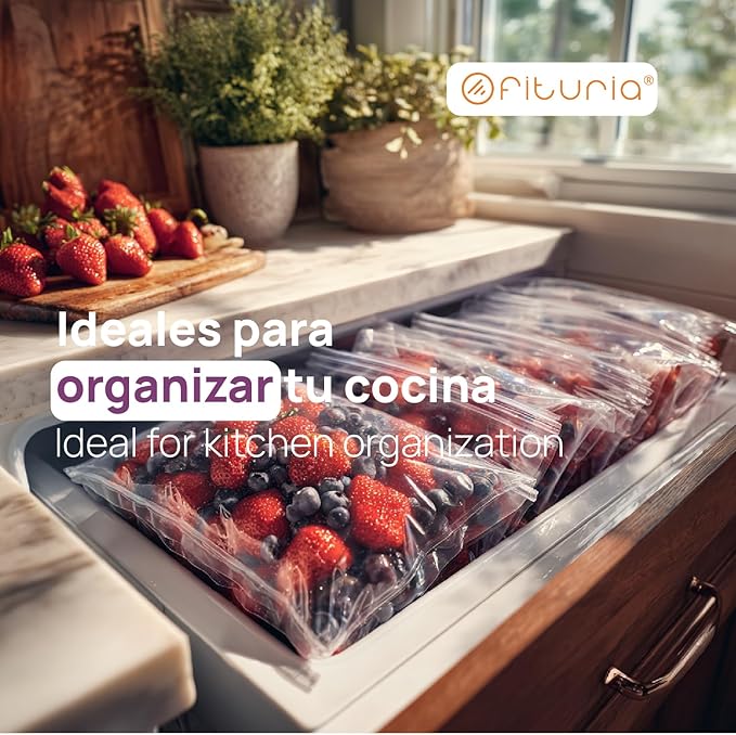 Ofituria Transparent Zip Bags 100 x 150 mm with Airtight Seal, Zip Bags for Food, Snacks, Freezing as well as Kitchen and Travel Organisation - Ofituria (200 Bags)