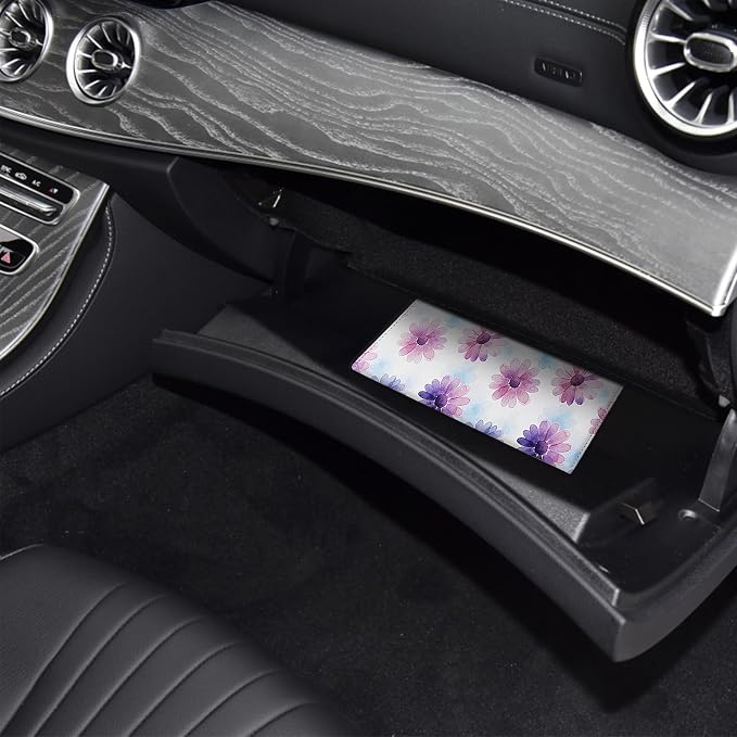 LumiMokki Premium Car Registration & Insurance Card Holder with Magnetic Shut, Vehicle Glove Box Car Organizer - For Documents, Cards, License (Floral B)