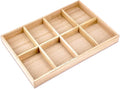 The Display Guys - Stackable Jewelry Tray and Organizer - for Drawers, Dressers, Store Display (8 Compartments, Natural Wood)