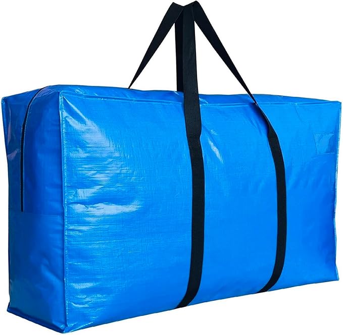 168 Gallon Extra Large Storage Bags, Jumbo Moving Storage Bags, Foldable Big Blue Waterproof Outdoor Patio Cushion Storage Bag, 65x30x20inch - 1PACK