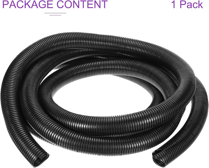 DMiotech 25ft Wire Loom Split Tubing 2 Inch(50.8 Mm) ID, Cord Protectors from Pet Flexible Conduit Cable Management for Office, Home, Garden, Black