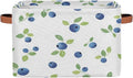 Cube Storage Bins for Shelves, Blueberry Branch Pattern Collapsible Fabric Toys Storage Basket Box with Handles for Home Office Bedroom Closet