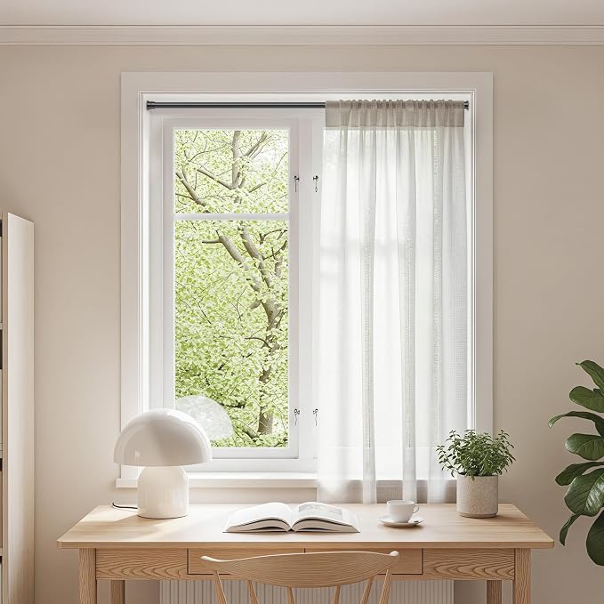 Spring Tension Rods 28-41 Inches No Drill Tension Curtain Rods Black Spring Loaded Curtain Rods Adjustable Small Short Tension Curtain Rod for Window,Kitchen,Doorway,Cupboard,Wardrobe