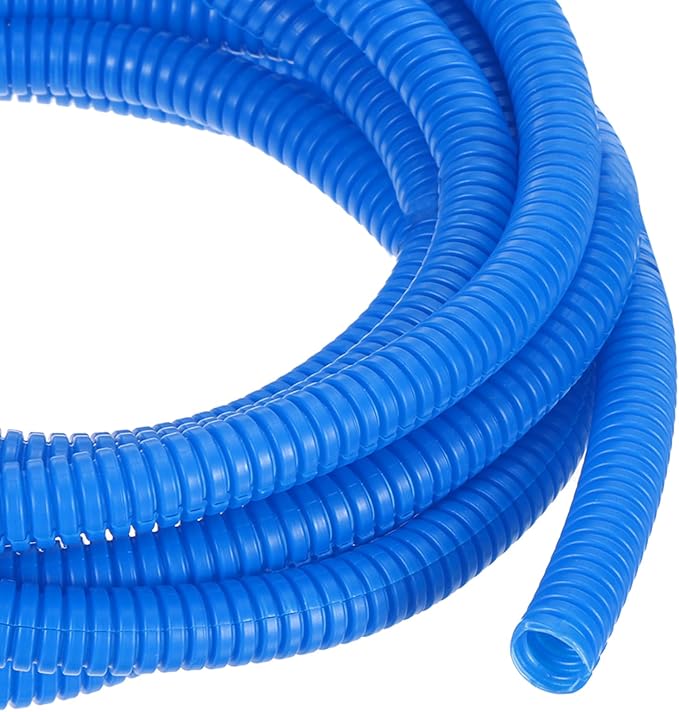 DMiotech 10ft Wire Loom Split Tubing 1/4 Inch(6.5 Mm) ID, Cord Protectors from Pet Flexible Conduit Cable Management for Office, Home, Garden, Blue