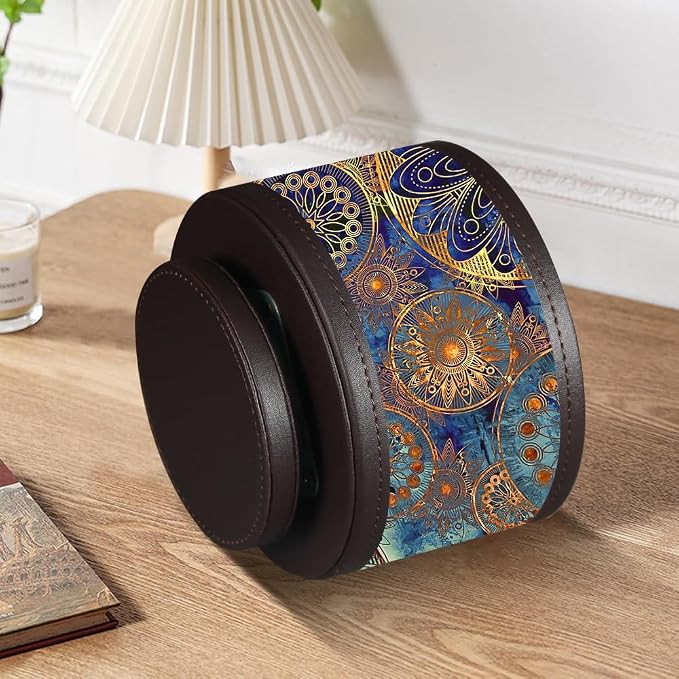 Pen Holder for Desk Organizers and Accessories, TV Remote Control Holder | PU Leather Nightstand Caddy, 360 Swivel TV, Art/Office Supplies Stationery, Table Bedside Decorations Living Room, Home Decor