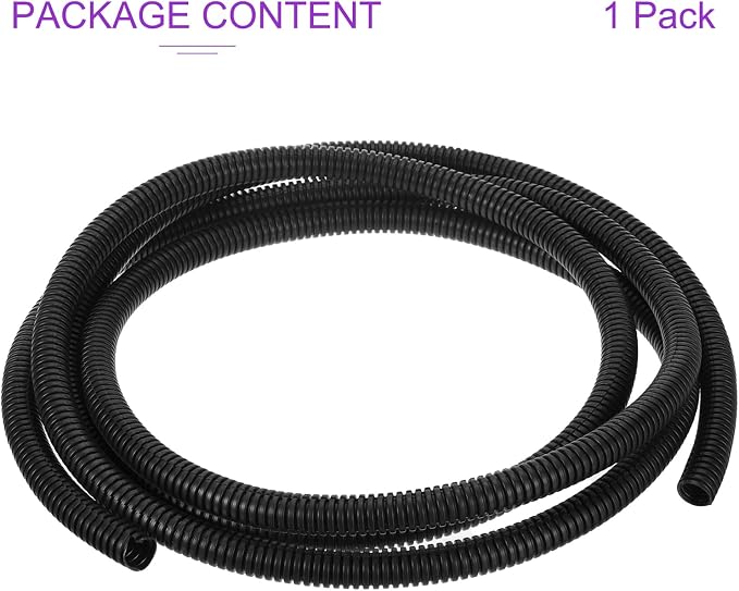 DMiotech 10ft Wire Loom Split Tubing 3/8 Inch, Cord Protectors from Pet Flexible Conduit Cable Management for Office, Home, Garden, Black