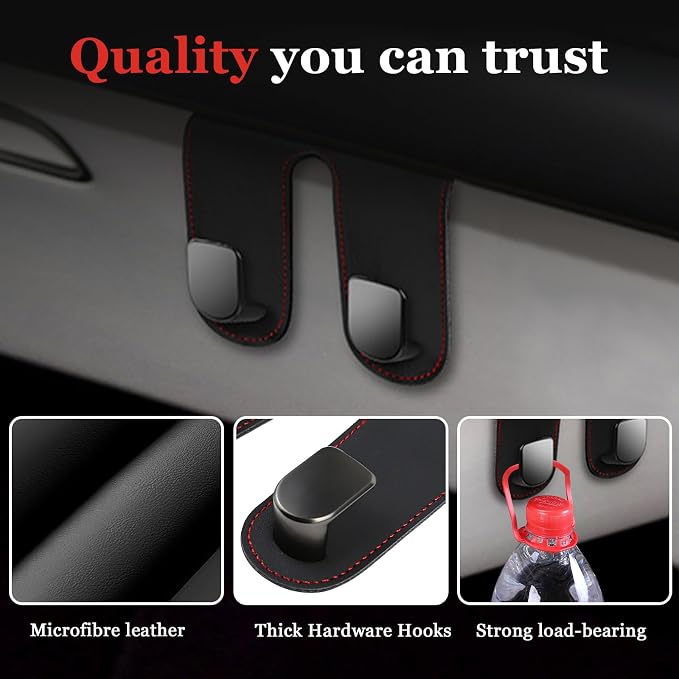 wuyaoyao Car Co-Pilot Glovebox Hooks, Automotive Co-Pilot Glove Box Hanging Storage Hook, Vehicle Purse Hanger Organizer for Handbag Grocery Bag Umbrella, Universal Car Accessories (Double Hooks)