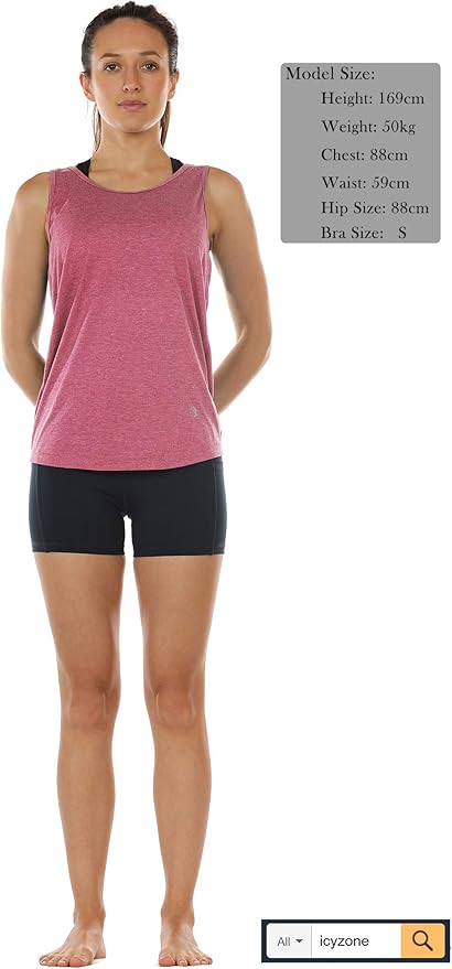icyzone Women's Open Back High Neck Workout Athletic Gym Tank Tops
