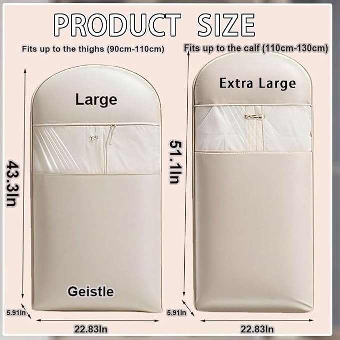 2025 Space Saving Hanging Garment Bag with Self Compression Zipper, Transparent Visibility Space Saving Hanging Protector for Down Coat with Self Compression Zipper (Large)