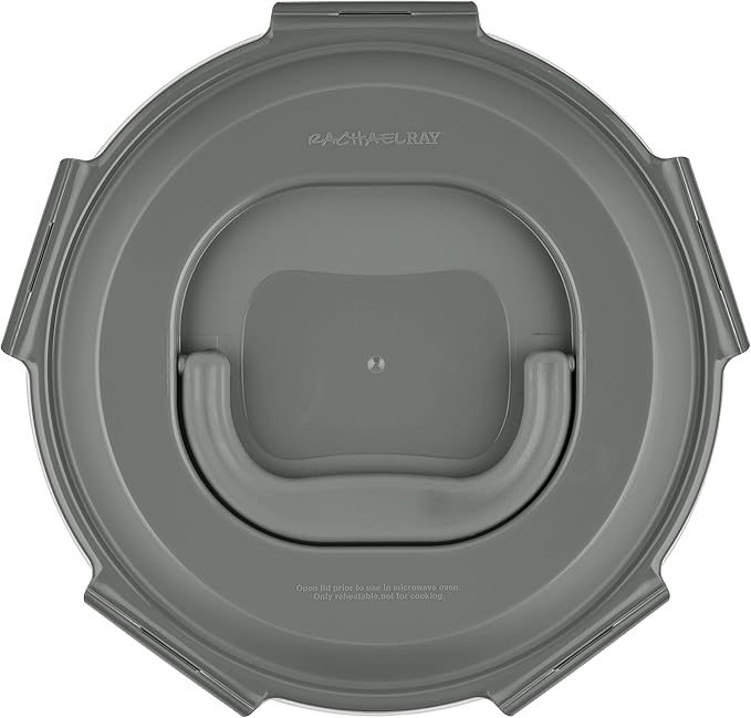 Rachael Ray Leak-Proof Nestable Container Food Storage Bin Set, 10-Piece, Clear with Gray Lids