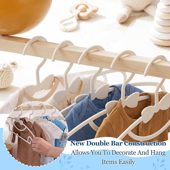 Wooden Baby Shower Crate Closet with Hanger Rack, Blue and Brown Bow Baby Gifts Basket with Balloon Accessories, DIY Babies Welcome Box for Pregnancy New Parent