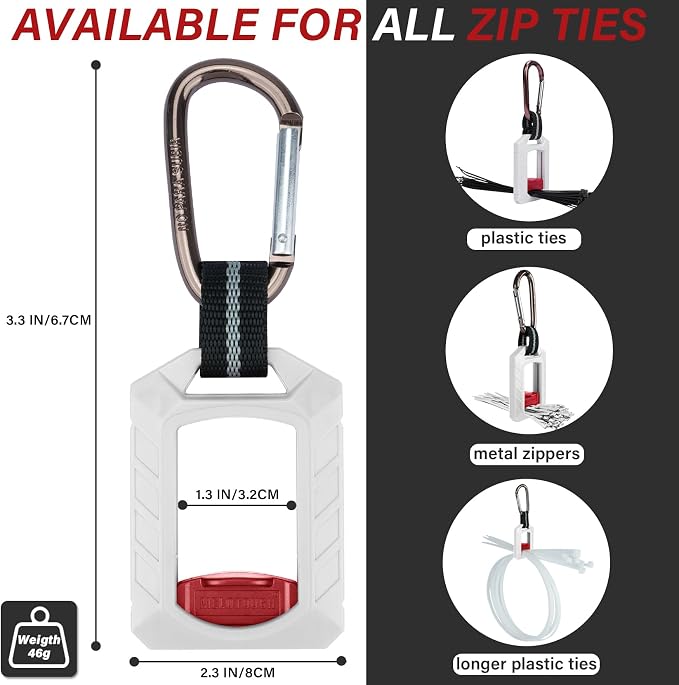 Melotough Zip Tie Organizer Band,Zip Tie Holder,Reusable,Cable Tie Bracket for Multi-Purpose Indoor and Outdoor Use,White,1Pcs