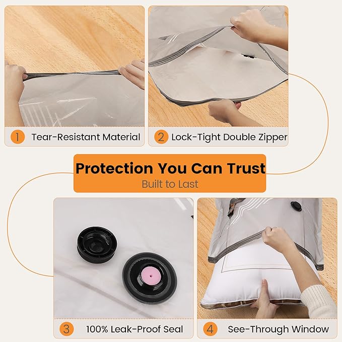 Vacuum Storage Bags Rechargeable Wireless Pump - 20 Pack Travel Storage Bags，Travel & Home Organizer Set, Multi-Size Space-Saving Bags, Perfect for Closet Luggage Bedding Clothing Storage