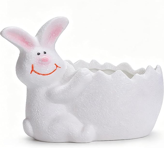 Ceramic Rabbit Shaped Pen Pencil Holder for Desk Decoration Accessories Rabbit Decor Makeup Brush Pen Cups Office School Ideal Gifts for Women, Mom or Birthdays