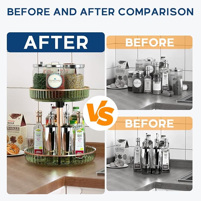 7" Acrylic Clear Small Lazy Susan Turntable | Steel Ball Bearing for 360-Degree Rotation,Durable Plastic Turntable for Tables Top,Cabinets,Spice Racks