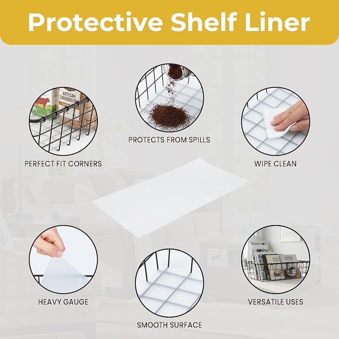 6PK Wire Baskets for Organizing, Baskets for Pantry Organization, Baskets for Snack, Fruits, Cans, Toys, Kitchen Cabinets, Closet Storage
