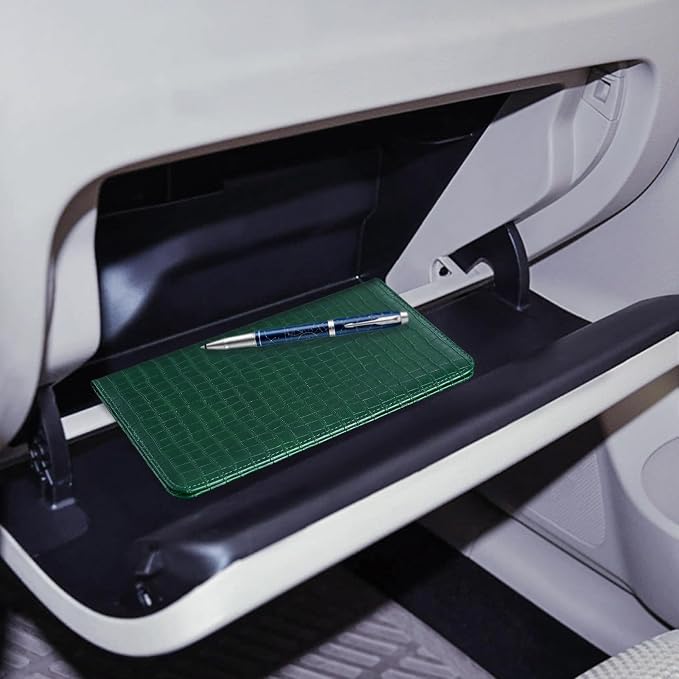 CoBak Car Registration and Insurance Holder | Vehicle Glove Box Organizer, Auto Truck Compartment Document Case with Magnetic Closure for Insurance & Driver License