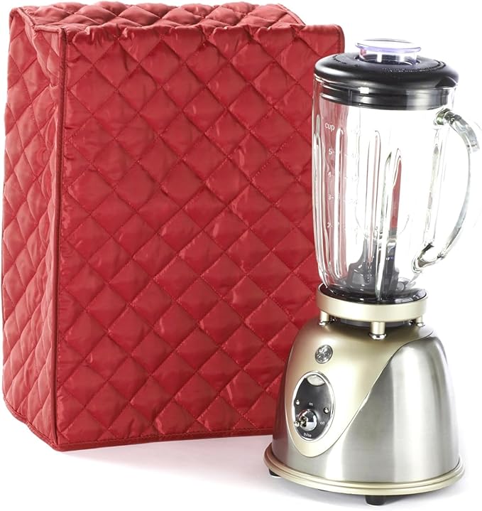 Covermates Keepsakes Blender Cover – Quilted Appliance Protector for Food Processors – Dust & Stain Resistant, Washable Slip‑On Design for Countertop Storage, Red