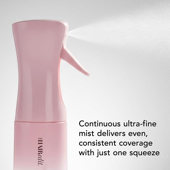 The Hair Edit Infinity Spray Bottle, Continuous Fine Mist Water Sprayer, Ultra-Fine Even Mist for Hair Styling, Curls & Blowouts, Ergonomic Design, Continuous Small Spray Bottle, 6.8 oz