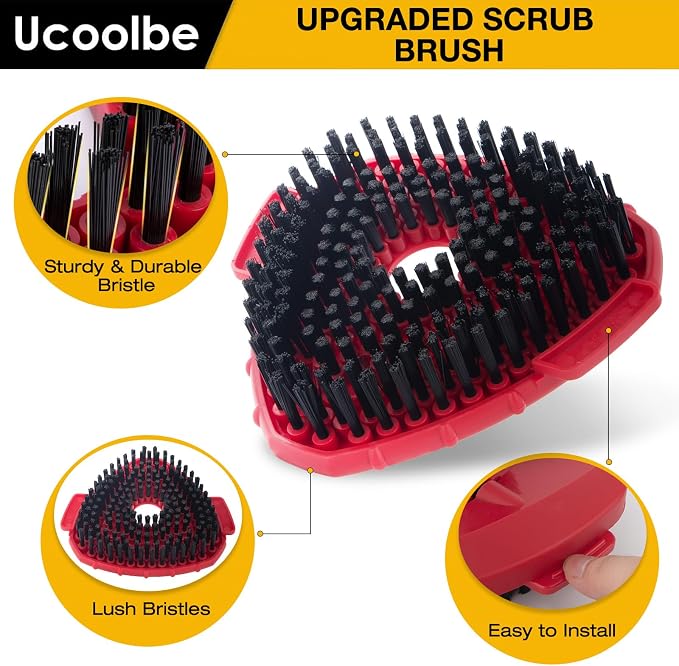Scrub Brush Head for O-Cedar EasyWring 1-Tank Mop Brush, Stiff Bristle | 2 Scrub brush attachment only; not for RinseClean. Dense stiff nylon bristles scrub tile, grout, concrete,windows & walls.
