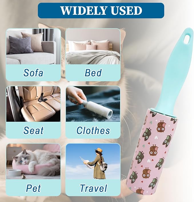 8Pcs Mini Lint Roller Travel Size, Mini Lint Roller for Portable Travel | Lint Bursh Rollers for Purse Pet Clothes, Cat Hair Extra Sticky Clothes Removal Tool for Bags Furniture 5.9×1.1In