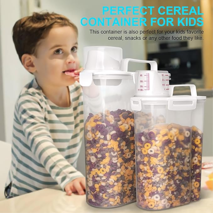 Uppetly Rice Airtight Dry Food Storage Containers 2 Pack, BPA Free Plastic Storage Bin Dispenser with Pourable Spout, Portable Handle, Kitchen Pantry Organization for Cereal, Flour and Baking Supplies