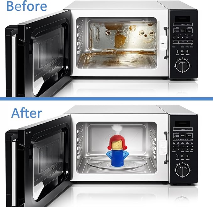 Microwave Cleaner Microwave Oven Cleaner High Temperature Steam Cleaning Equipment Tool Fridge Deodorized Easily Crud Steam Cleans Add Vinegar and Water Angry Mama (Blue)