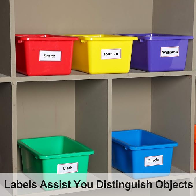 Zonon 12 Pcs Plastic Cubby Storage Bin Back to School Classroom Cubby Organization Storage Container with 1 Pack Self Adhesive Label for Office School Library(Mixed Colors,11.61 x 7.68 x 4.92)