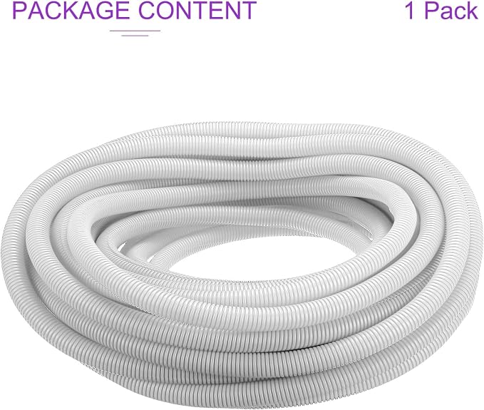 DMiotech 100ft Wire Loom Split Tubing 1 Inch(25.4mm) ID, Cord Protectors from Pet Flexible Conduit Cable Management for Office Home Garden, White