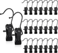 Hotop 20 Pieces Boot Hanger Clips for Closet, Laundry Hanging Hooks Heavy Duty Clips Boot Holder Portable Single Hooks Space Saving for Pants Jeans Clothes Hats Tall Towels (Black)
