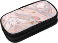Perinsto Liquid Marble Texture Pencil Case Big Capacity Multi Compartment Stationery Box Pencil Pouch Holder Desk Organizer For School Office Home