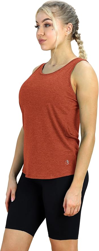 icyzone Women's Open Back High Neck Workout Athletic Gym Tank Tops