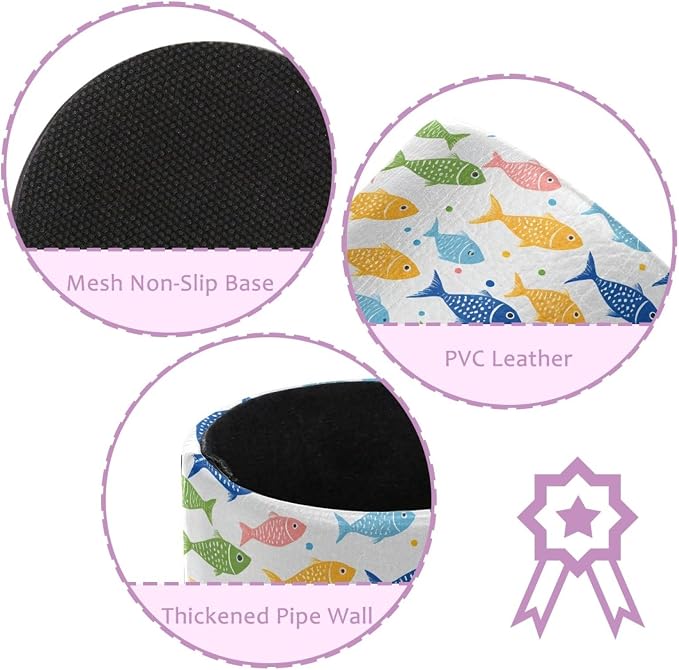 Colorful Fishes Pen Holder Pencil Organizer for Desk, 3.1” x 3.1” x 3.9” Pencil Cup Office Supplies, Large Capacity Cute Pen and Makeup Brush Holder for Home, School, Desktop