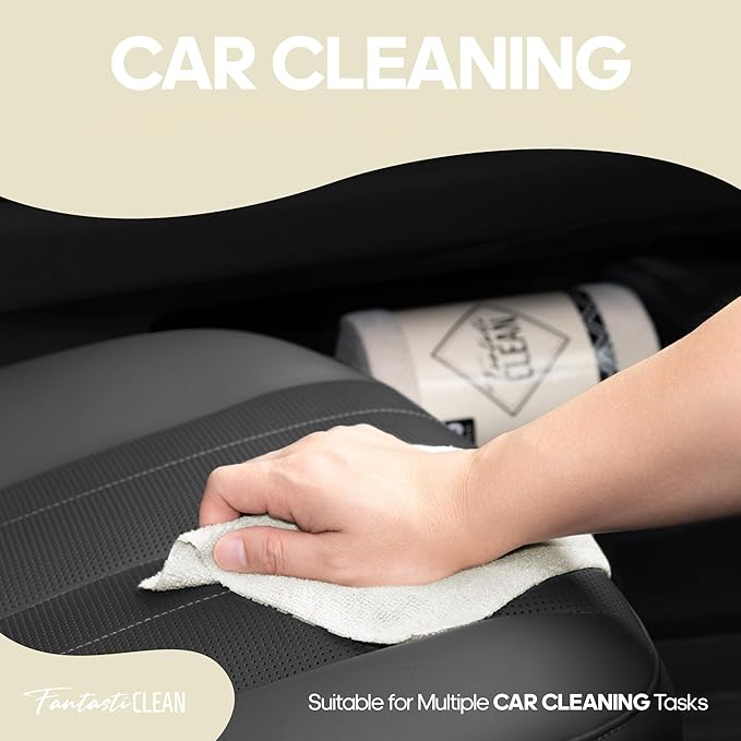 Fantasticlean Microfiber Cleaning Cloth Roll 2 Rolls 120 Pack, Tear Away Paperless Towels, 8" x 8", Reusable Washable Rags, House Kitchen, Pet, Office, Indoor Outdoor, Compact Portable (Off-White)