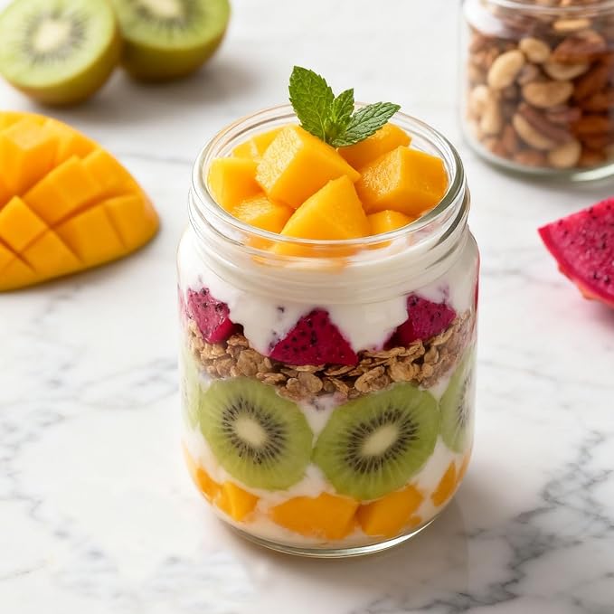 Overnight Oats Containers with Lids, 16oz Wide Mouth Mason Jars with Lids, 3 Pack Glass Jars with Airtight lid for Chia Pudding Yogurt Salad, Meal Prer Oatmeal Jars, Yellow