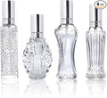 4 Pcs Vintage Glass Refillable Perfume Bottles Empty Spray Set | Vintage Glass Refillable Empty Perfume Bottles with Spray 4 Pack for Wedding Car Home Vanity Travel Decor Gift