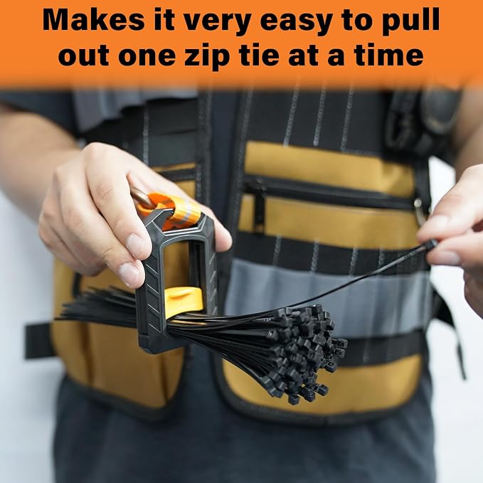 Zip Ties Holder,Reusable Zip Tie Organizer Band,Cable Tie Bracket for wire ties Arrangement.(1PC/black)