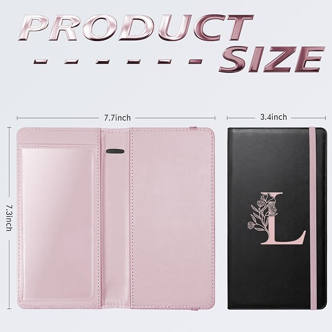 Letter Checkbook Cover, RFID Blocking Checkbook, Duplicate Checks with Pen Holder, Cards Slots, Multi-Functional Checkbook Holder for Personal and Business Checks