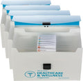 Smead All-in-One Healthcare & Wellness Organizer, 13 Pockets, Letter Size, Latch Closure, Poly White/Teal (92012) (Pack of 4)