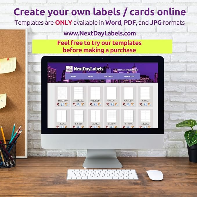 NextDayLabels 1.5x1 Inch Rectangle Stickers White Blank Labels for Laser Inkjet Printer - 50 Per Sheet Self-Adhesive Name Tags Address Barcode, Made in USA - 1250 Labels